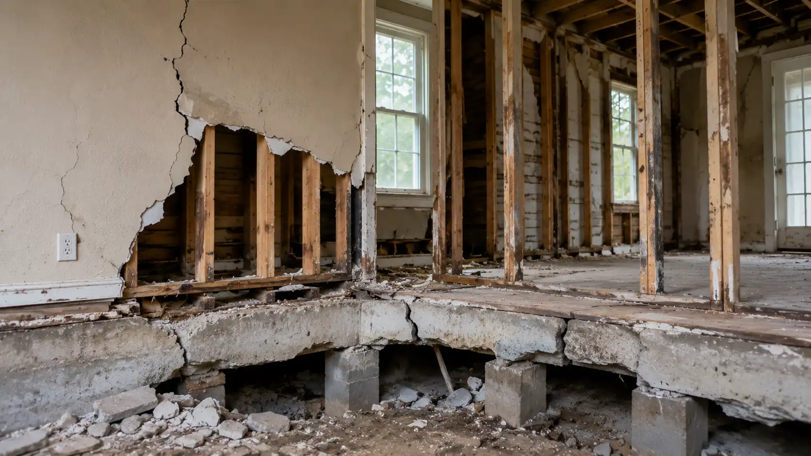 Structurally compromised storm-damaged home sold for cash